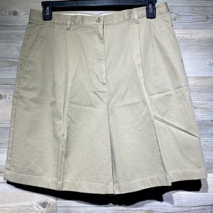 Pendleton Originals Womens 16 (34x8) Tan High-Waisted Pleated Front Twill Shorts
